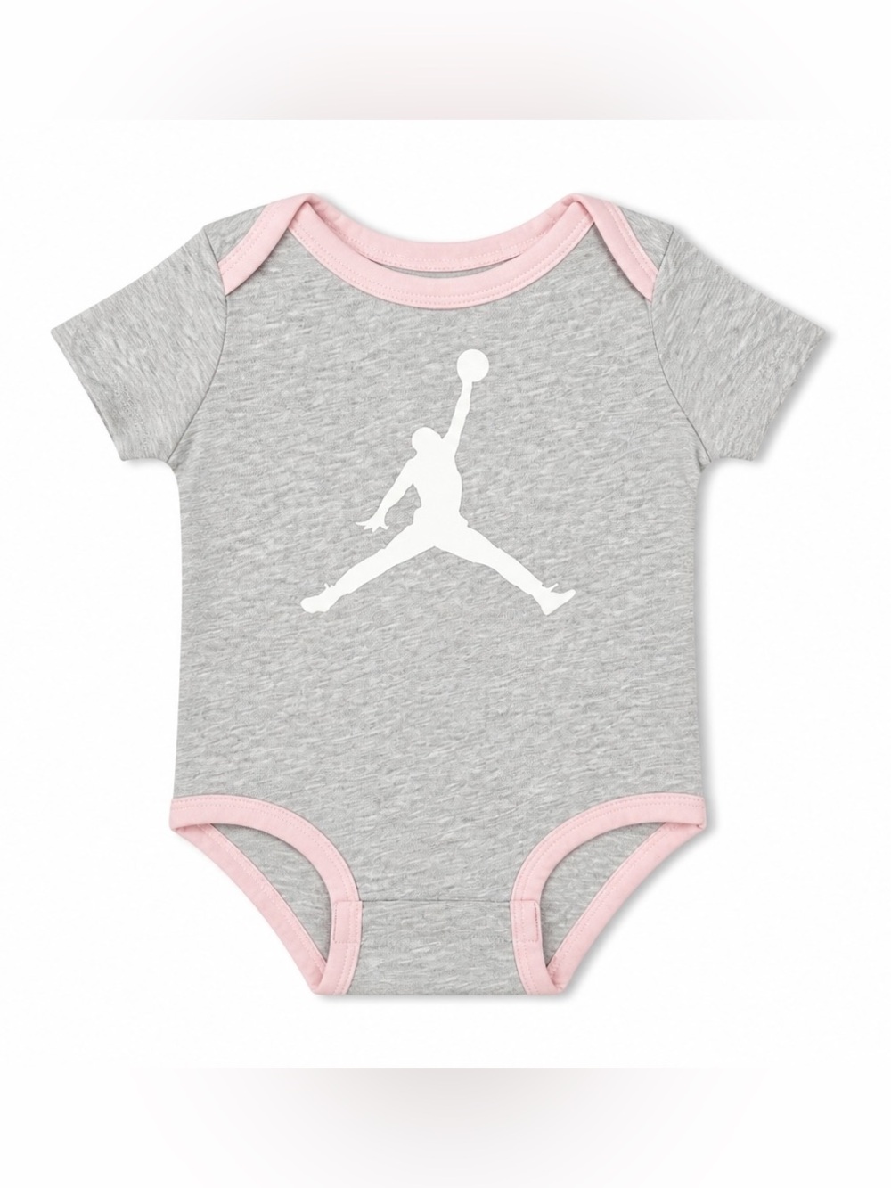 Jordan Set of 3 Baby Girl Bodysuits In Pink Gray and White 6M - Picture 5 of 9